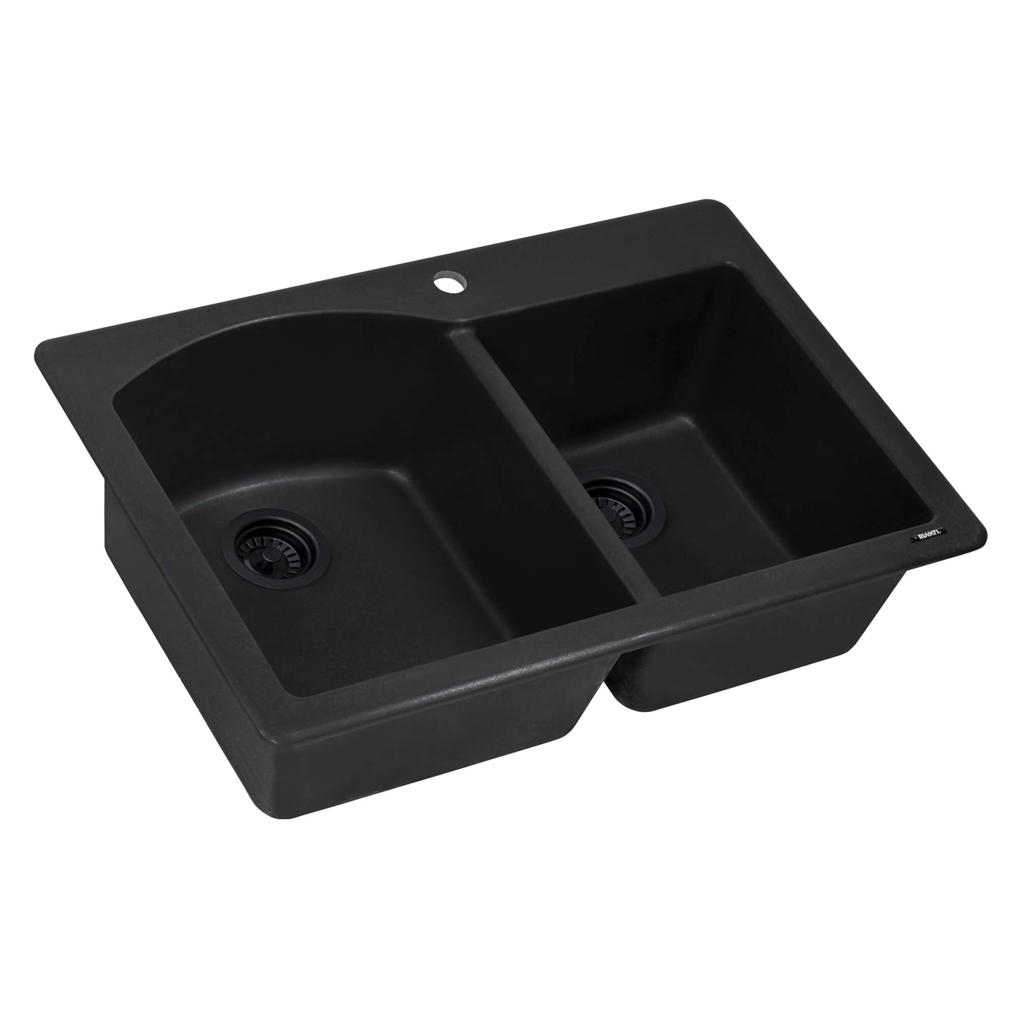 Ruvati 33 x 22 inch epiGranite Dual-Mount Granite Composite Double Bowl ...