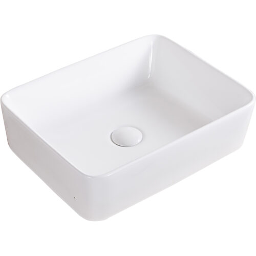 21 Inch Stone Resin Vessel Sink And Drain Combo, White - View #8