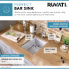 Ruvati 14-inch Undermount 16 Gauge Zero Radius Bar Prep Kitchen Sink Stainless Steel Single Bowl - RVH7110