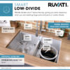 Ruvati 32-inch Low-Divide Undermount 50/50 Double Bowl 16 Gauge Rounded Corners Stainless Steel Kitchen Sink - RVH7411 Ruvati 32-inch Low-Divide Undermount 50/50 Double Bowl 16 Gauge Rounded Corners Stainless Steel Kitchen Sink - RVH7411