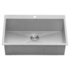 Ruvati 33 x 22 Drop-in Topmount 16 Gauge Zero Radius Stainless Steel Kitchen Sink Single Bowl - 1 hole - RVH8000
