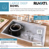 Ruvati 30 x 22 inch Drop-in Topmount 16 Gauge Stainless Steel Rounded Corners Kitchen Sink Single Bowl - RVH8009 Ruvati 30 x 22 inch Drop-in Topmount 16 Gauge Stainless Steel Rounded Corners Kitchen Sink Single Bowl - RVH8009