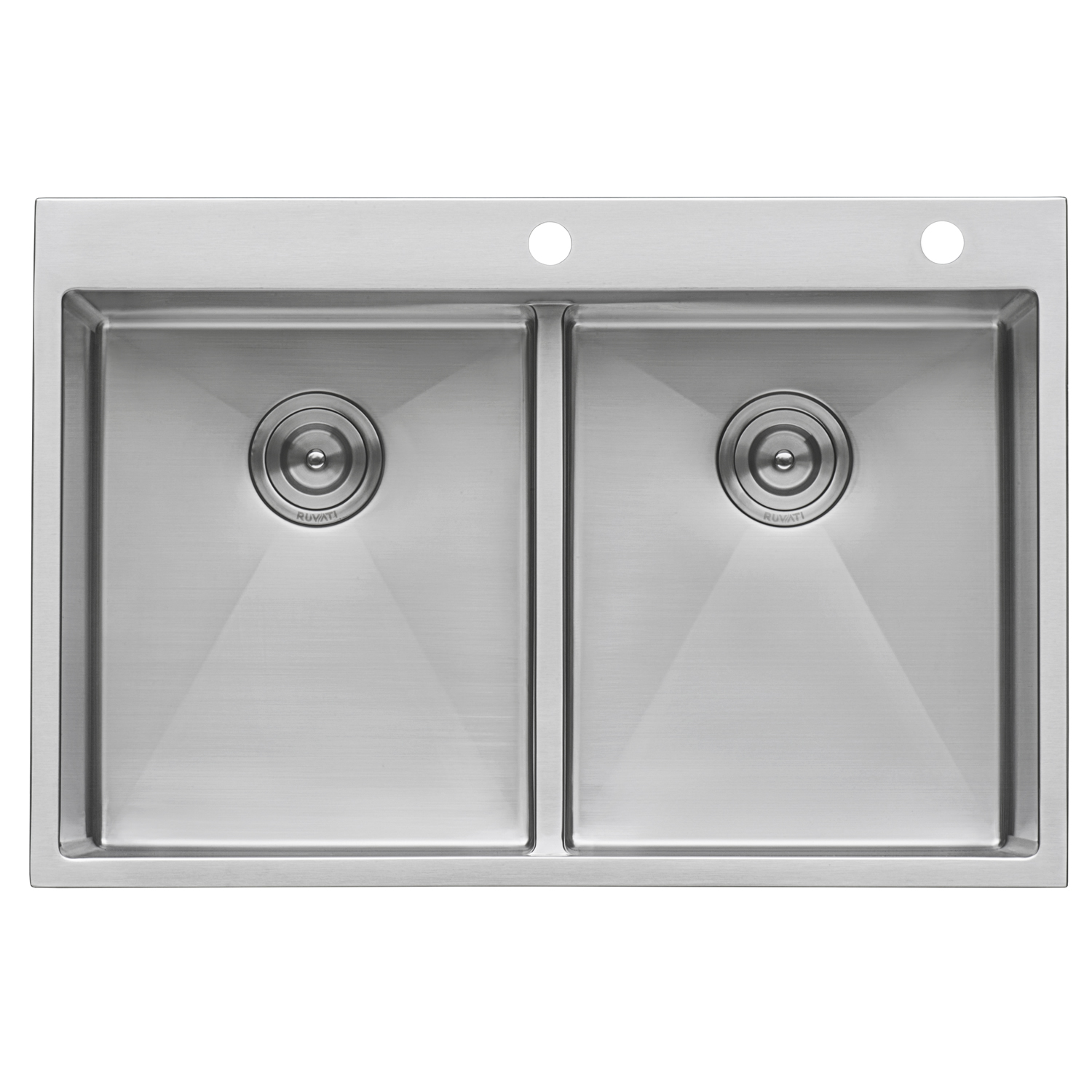 33 X 22 Inch Drop In 50 50 Double Bowl Tight Radius 16 Gauge Topmount Stainless Steel Kitchen Sink Ruvati Usa