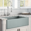 Ruvati 30 x 20 inch Fireclay Reversible Farmhouse Apron-Front Kitchen Sink Single Bowl - Horizon Gray - RVL2100GR