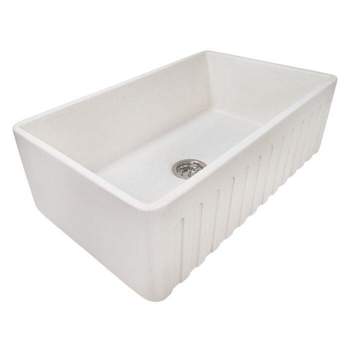 Crackled White Fireclay Distressed Sink