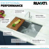 Ruvati 32-inch Workstation Ledge Undermount 16 Gauge Stainless Steel Kitchen Sink Single Bowl - RVH183001LM