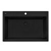 Ruvati 33 x 22 inch epiGranite Drop-in Topmount Granite Composite Quartz Single Bowl Kitchen Sink - Midnight Black- RVG11080BK