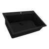 Ruvati 33 x 22 inch epiGranite Drop-in Topmount Granite Composite Quartz Single Bowl Kitchen Sink - Midnight Black- RVG11080BK