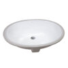 Ruvati 22 x 15 inch Undermount Bathroom Sink White Oval Porcelain Ceramic with Overflow - RVB0621