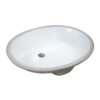 Ruvati 22 x 15 inch Undermount Bathroom Sink White Oval Porcelain Ceramic with Overflow - RVB0621