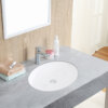 Ruvati 22 x 15 inch Undermount Bathroom Sink White Oval Porcelain Ceramic with Overflow - RVB0621