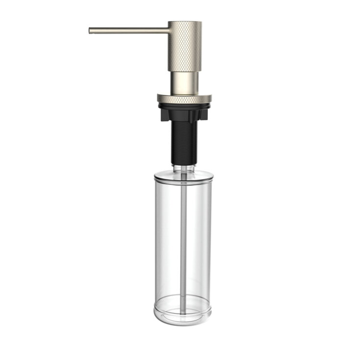 Ruvati Knurling Pattern Textured Soap Dispenser Pump Solid Metal in Brushed Nickel Stainless Steel - RVA1015BN