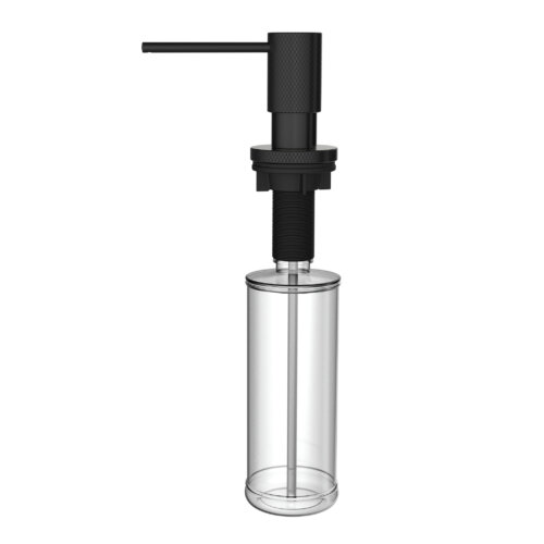 Ruvati Knurled Pattern Textured Soap Dispenser Pump Solid Metal in Satin Matte Black - RVA1015MB