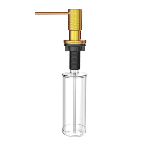 Ruvati Knurling Pattern Textured Soap Dispenser Pump Solid Metal in Brushed Gold - RVA1015SG