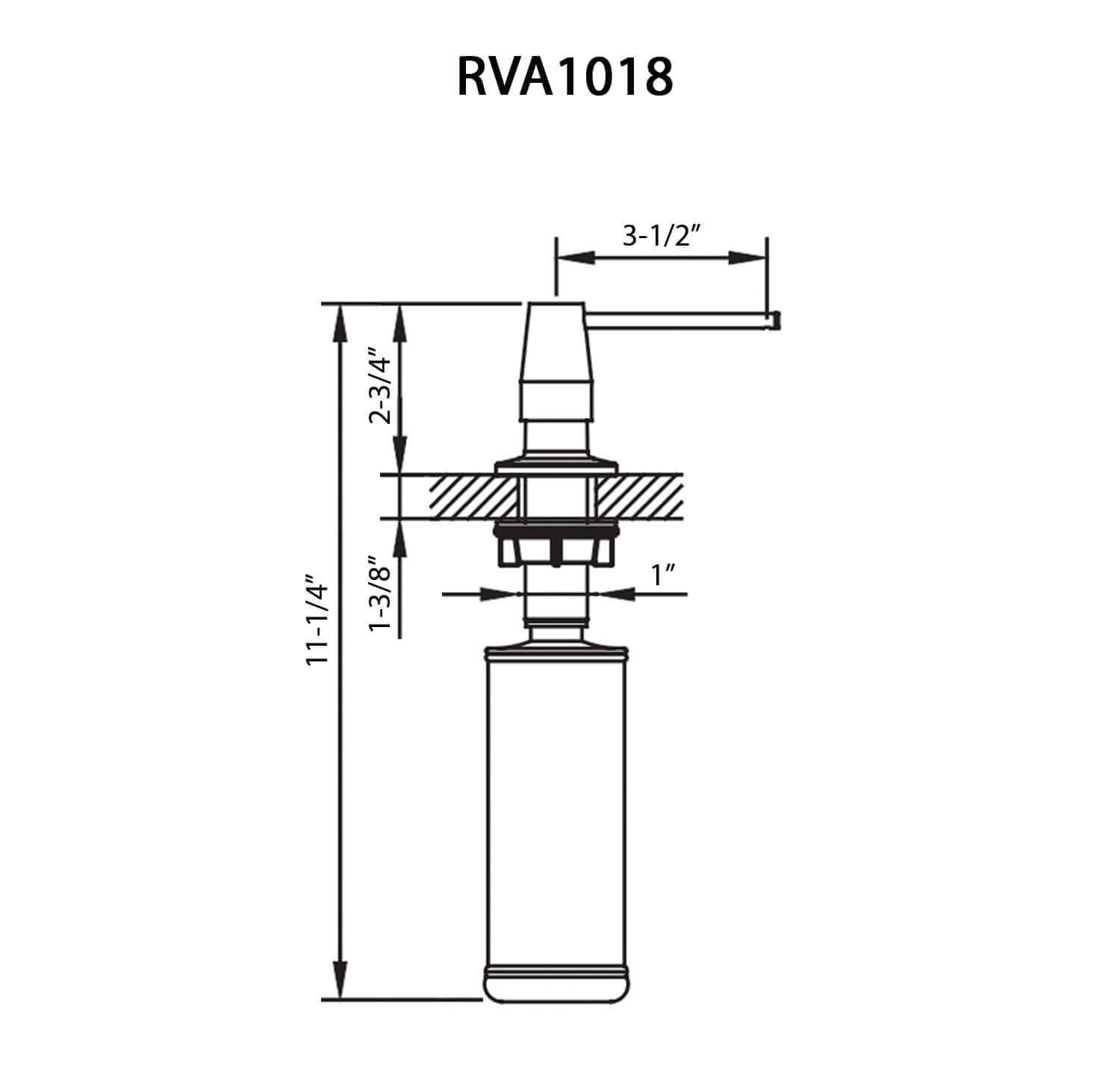 Ruvati Kitchen Faucet Soap dispenser All Metal in Matte Black Countertop Hand Lotion Pump with Refillable Bottle - RVA1018MB