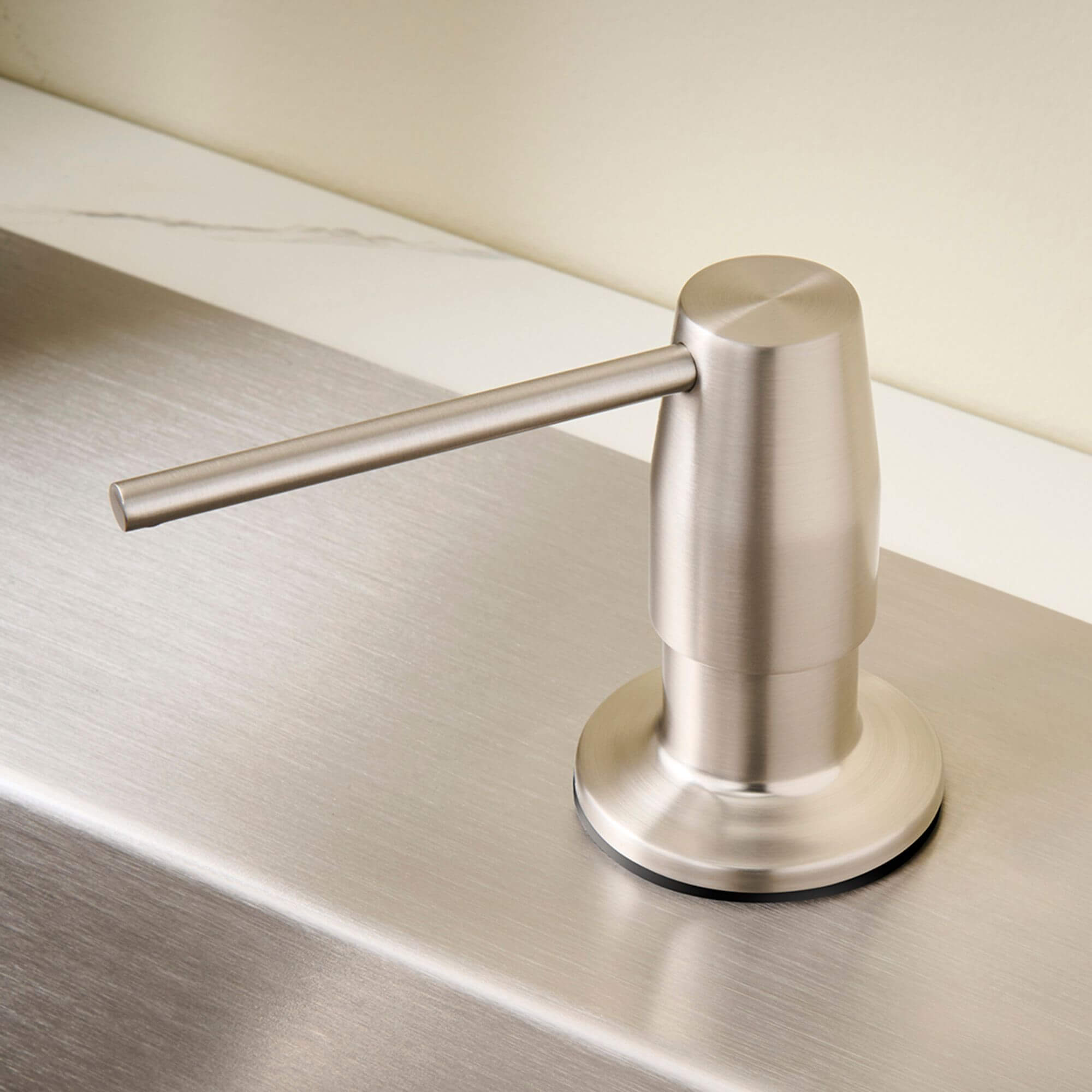 Ruvati Kitchen Faucet Soap dispenser All Metal in Brushed Nickel Countertop Sink Hand Lotion Pump with Refillable Bottle - RVA1018BN