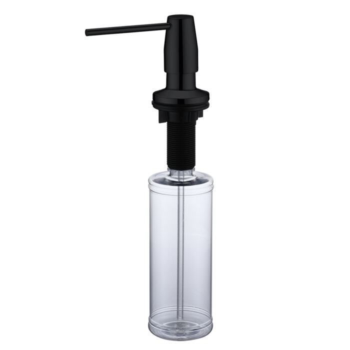 Ruvati Kitchen Faucet Soap dispenser All Metal in Matte Black Countertop Hand Lotion Pump with Refillable Bottle - RVA1018MB