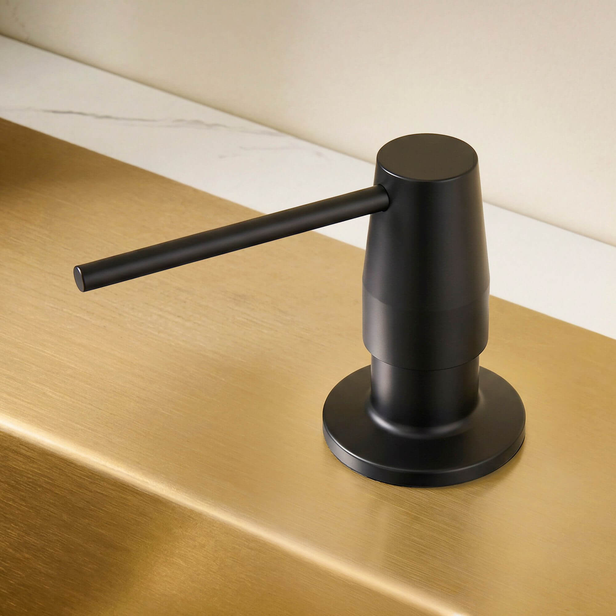 Ruvati Kitchen Faucet Soap dispenser All Metal in Matte Black Countertop Hand Lotion Pump with Refillable Bottle - RVA1018MB