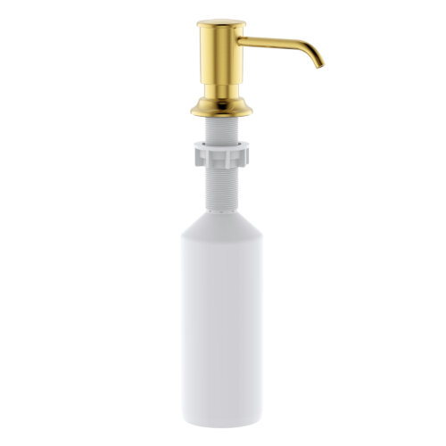 Ruvati Built in Soap Dispenser for Kitchen Sink with Brushed Gold Countertop Dish Soap Hand Lotion Pump with Refillable Bottle - RVA1020SG