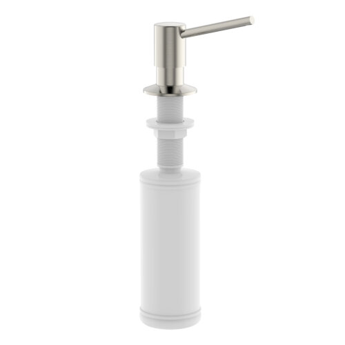 Ruvati Built in All Metal Soap Dispenser for Kitchen Sink with Brushed Nickel Countertop Dish Soap Hand Lotion Pump with Refillable Bottle - RVA1021BN