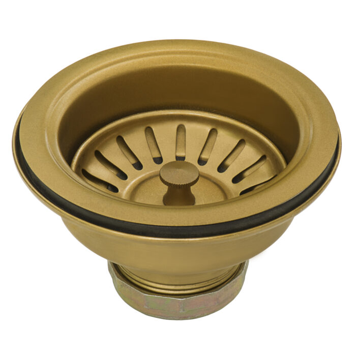 Ruvati Kitchen Sink Strainer Drain Assembly 3-1/2 inch - Matte Gold Satin - RVA1022GG