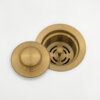 Ruvati Deep Basket Strainer Drain for Kitchen Sinks all Metal 3-1/2 inch - Brushed Gold - RVA1027GG