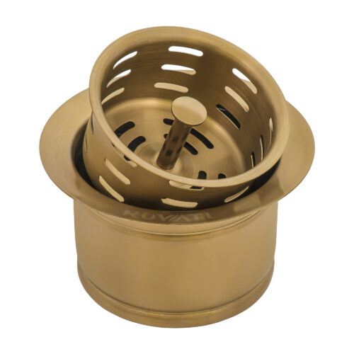 Ruvati Extended Garbage Disposal Flange with Deep Basket Strainer - Brushed Gold - RVA1049GG