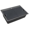 Ruvati LedgeFit 2-Piece Black Glass Cutting Board and Sink Cover Set for Ruvati Workstation Sinks 17 x 15 inch - RVA1206GBB