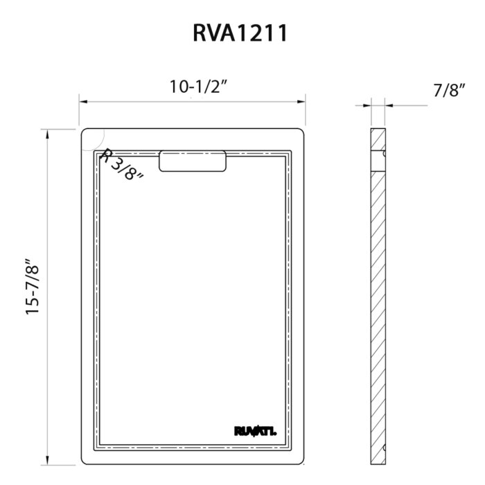 Ruvati 10-1/2 x 16 inch Solid Wood Replacement Cutting Board for Ruvati Workstation Sinks - RVA1211