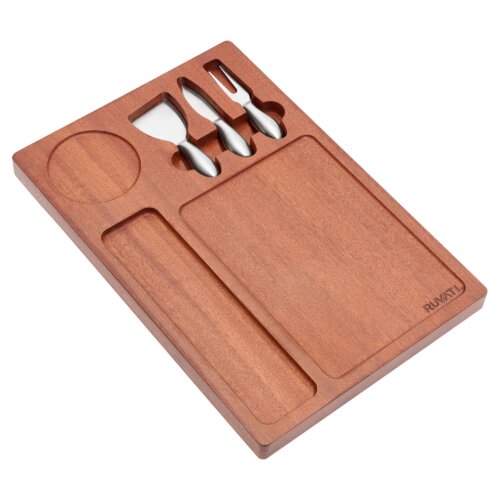 Ruvati LedgeFit Charcuterie Cheese Board Serving Tray Workstation Accessory on Sink Mahogany Wood - RVA1212