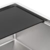 Ruvati LedgeFit Black Glass Cutting Board for Ruvati Workstation Sinks 17 x 11 inch - RVA1217GBB