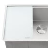 Ruvati LedgeFit White Tempered Glass Cutting Board for Ruvati Workstation Sinks 17 x 11 inch - RVA1217GLW Ruvati LedgeFit White Tempered Glass Cutting Board for Ruvati Workstation Sinks 17 x 11 inch - RVA1217GLW