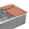 Ruvati LedgeFit Cutting Board with Colander Insert Workstation Sink Accessory - RVA1220