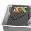 Ruvati LedgeFit Cutting Board with Inserted Colander Workstation Sink Accessory in Black Composite - RVA1220BWC
