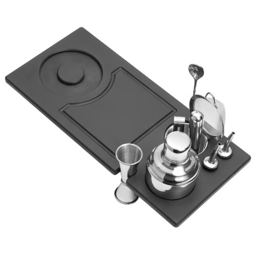 Ruvati LedgeFit Bartender's Board Mixology Drink Cocktail Shaker Workstation Sink Accessory in Black Composite - RVA1236BWC