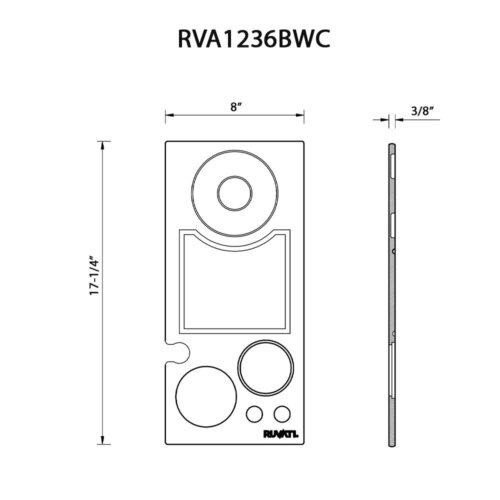 Ruvati LedgeFit Bartender's Board Mixology Drink Cocktail Shaker Workstation Sink Accessory in Black Composite - RVA1236BWC