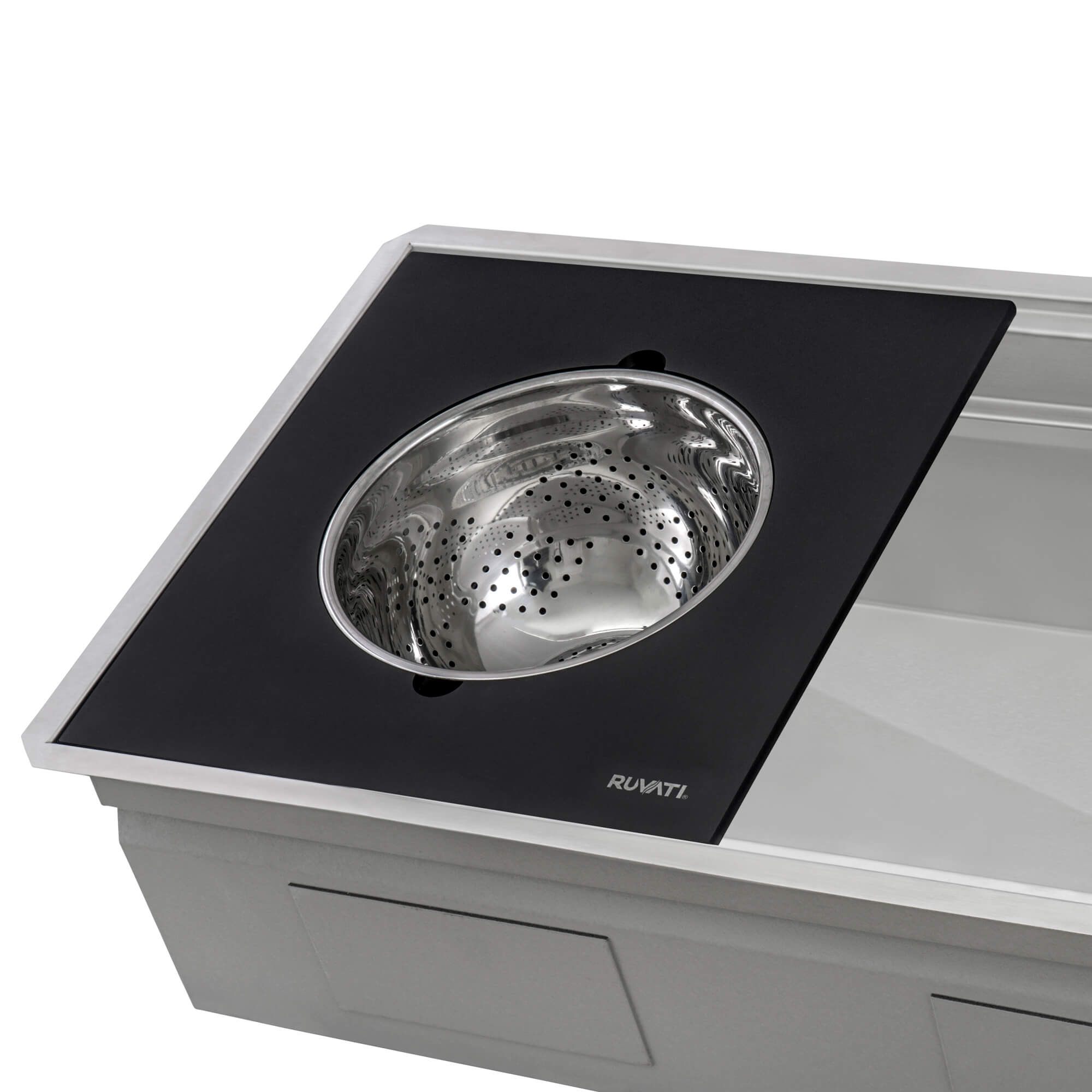 Ruvati Mixing Bowl and Colander with Black Composite