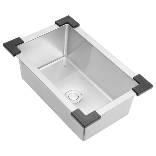 Ruvati LedgeFit Dish Soaking Tub Add-on Bowl Hanging Workstation Sink Accessory in Black Composite - RVA1320BWC