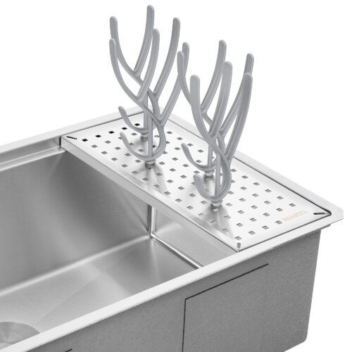 Ruvati LedgeFit Baby Bottle Holder Glass Cup Drying Rack Workstation Sink Sliding Accessory - RVA1329