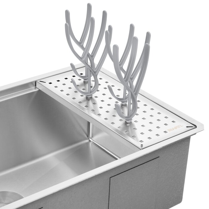 Ruvati LedgeFit Baby Bottle Holder Glass Cup Drying Rack Workstation Sink Sliding Accessory - RVA1329