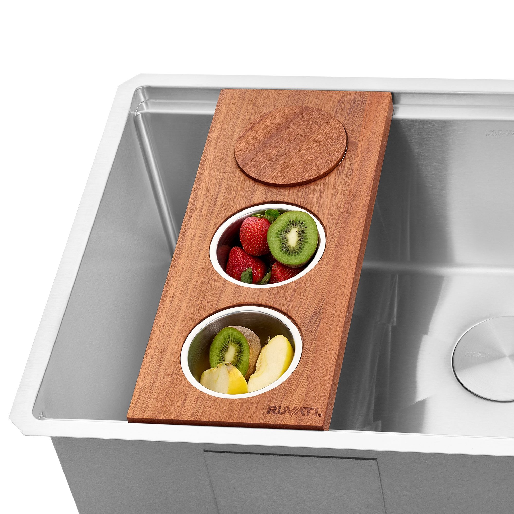Ruvati Condiment Tray 3 Bowl Serving Board for Workstation Sinks (complete set) - RVA1377