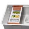 Ruvati LedgeFit Ice Chilled Condiment Tray Mixology Cocktail Bartender Bowl with Solid Hardwood Covers Workstation Sink Accessory - RVA1378