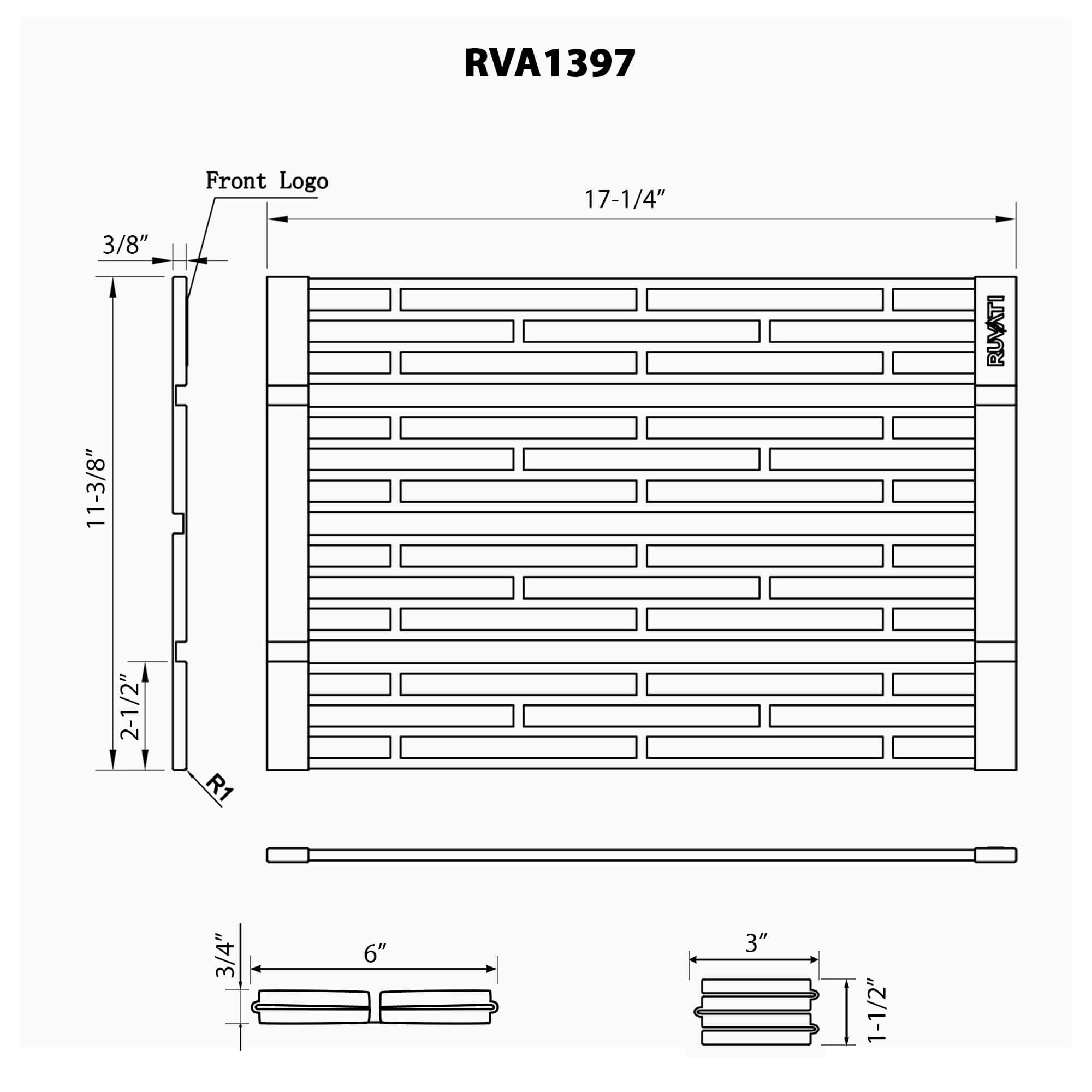Ruvati Black Silicone Foldable Drying Rack for Workstation Sinks Trivet