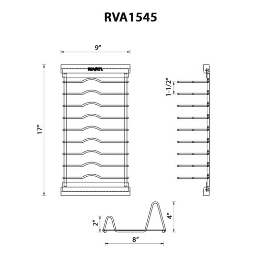 Ruvati LedgeFit Dish Drying Rack Drainer Plate Cup Holder Workstation Sink Top Sliding Accessory Stainless Steel - RVA1545