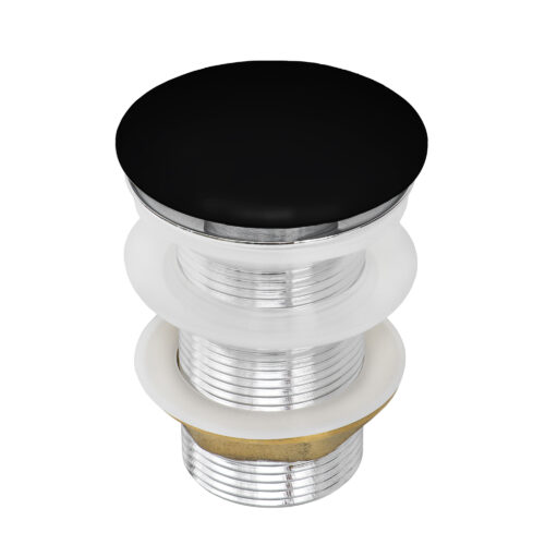 Ruvati Black Ceramic Top Push Pop-up Drain for Bathroom Sinks without Overflow- RVA5102BK