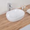 Ruvati White Ceramic Top Push Pop-up Drain for Bathroom Sinks without Overflow- RVA5102WH