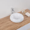 Ruvati 18 inch Round Bathroom Vessel Sink White Above Vanity Counter Circular Porcelain Ceramic - RVB0318