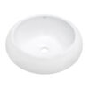 Ruvati 18 inch Round Bathroom Vessel Sink White Above Vanity Counter Circular Porcelain Ceramic - RVB0318