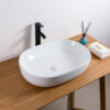 Ruvati 24 x 16 inch Bathroom Vessel Sink White Oval Above Vanity Countertop Porcelain Ceramic - RVB0424