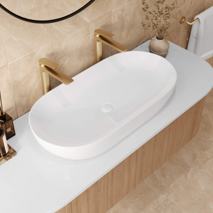 Ruvati 32 x 16 inch Bathroom Vessel Sink White Oval Above Counter Vanity Porcelain Ceramic - RVB0432 Ruvati 32 x 16 inch Bathroom Vessel Sink White Oval Above Counter Vanity Porcelain Ceramic - RVB0432